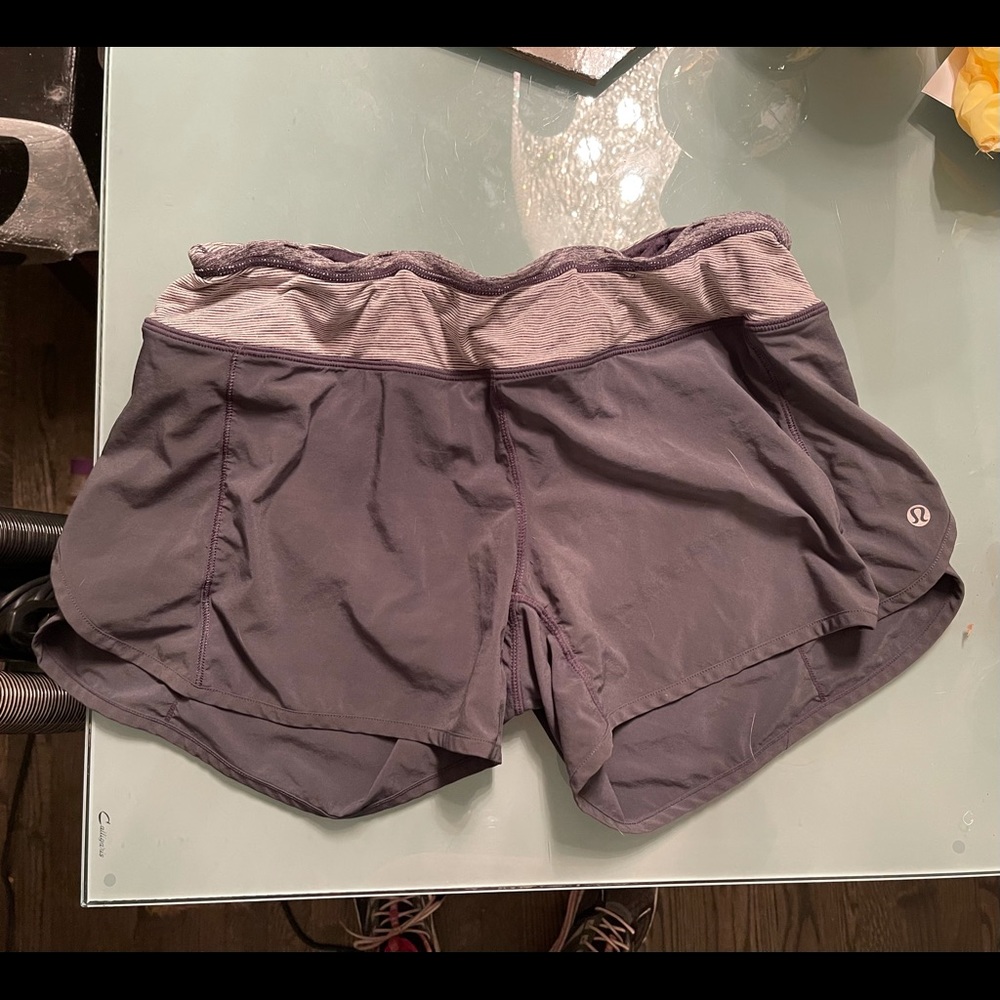 Lululemon 4 inch run shorts - size 8. Charcoal